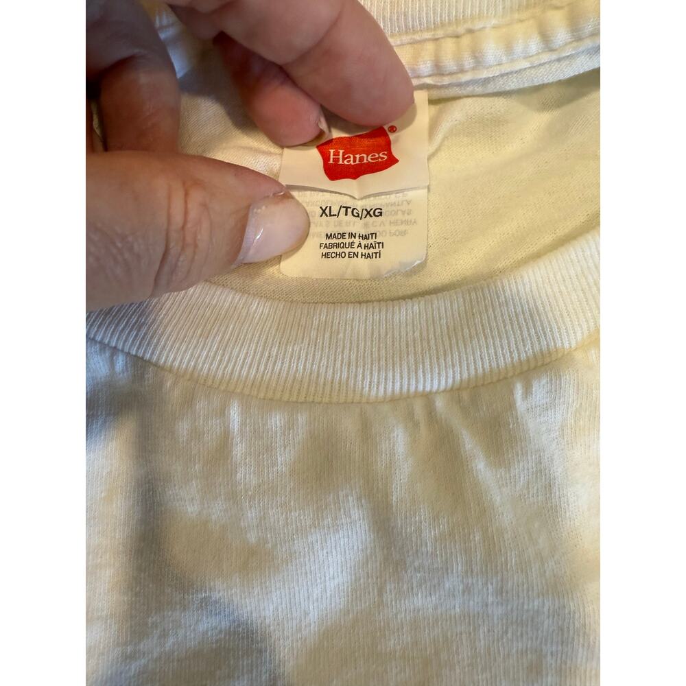 Hanes Jesus Saves Try Joy Graphic T-Shirt Mens XL White‎ Boat Print Tee - Picture 7 of 7